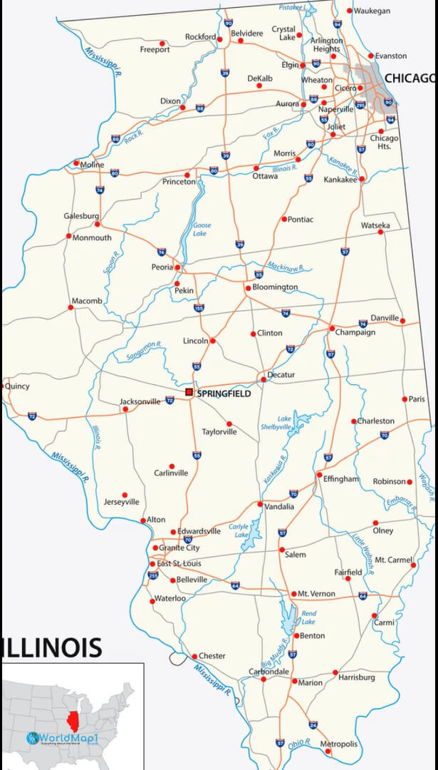 Illinois Rivers Map